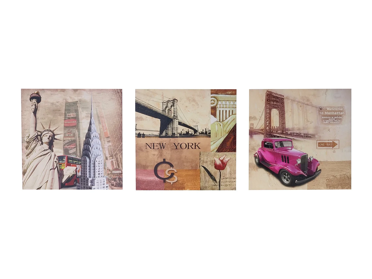 Tableau sur toile H376 New York (3 parties),  New York