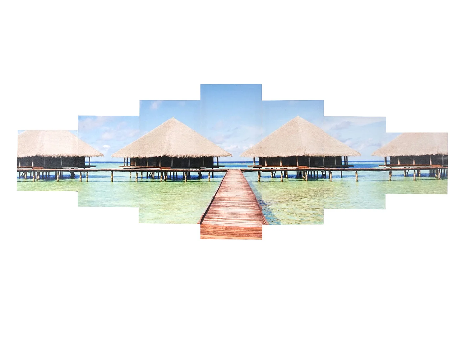 Tableau sur toile H375 XL Paon (7 pcs.),  plage