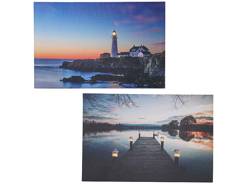 LED-Bild Lighthouse (2er Set), Lighthouse