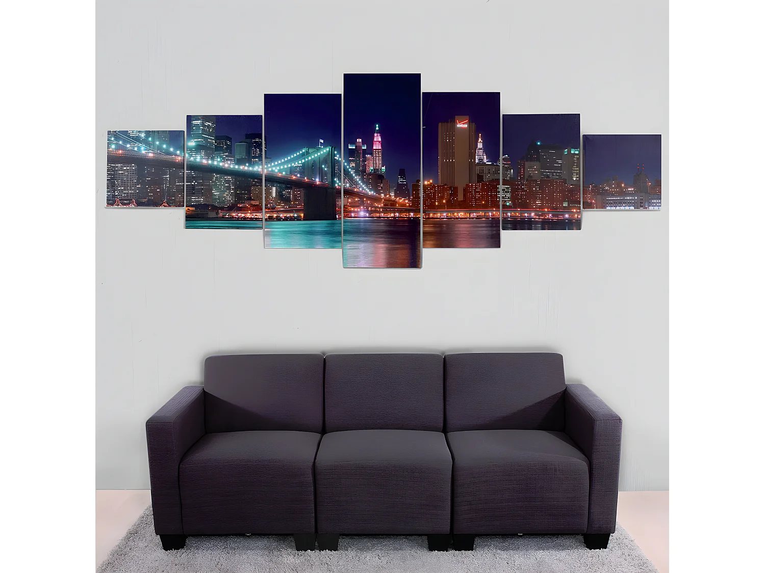 Canvas schilderij H375 XL Pauw (7 st.),  New York