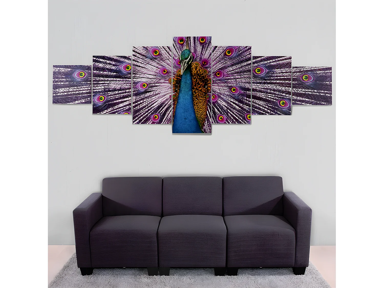 Tableau sur toile H375 XL Paon (7 pcs.),  Paon