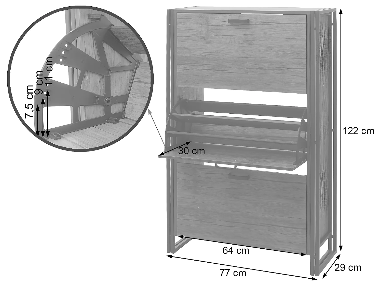 Wywrotka do butów MCW-A27,  wygląd dzikiego dębu
