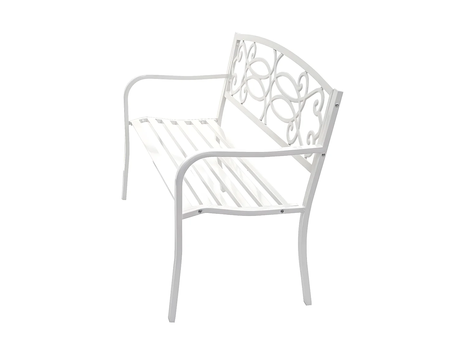 Banc de jardin MCW-F44,  blanc