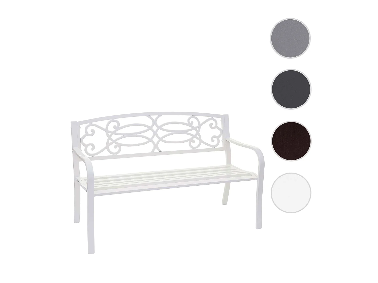 Banc de jardin MCW-F44,  blanc