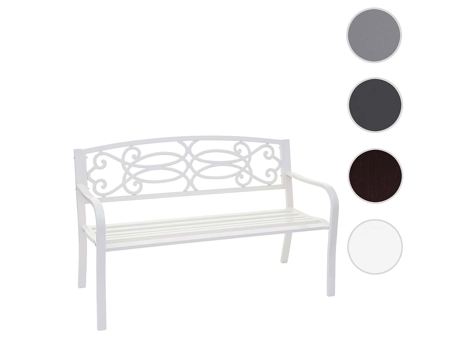 Banc de jardin MCW-F44,  blanc