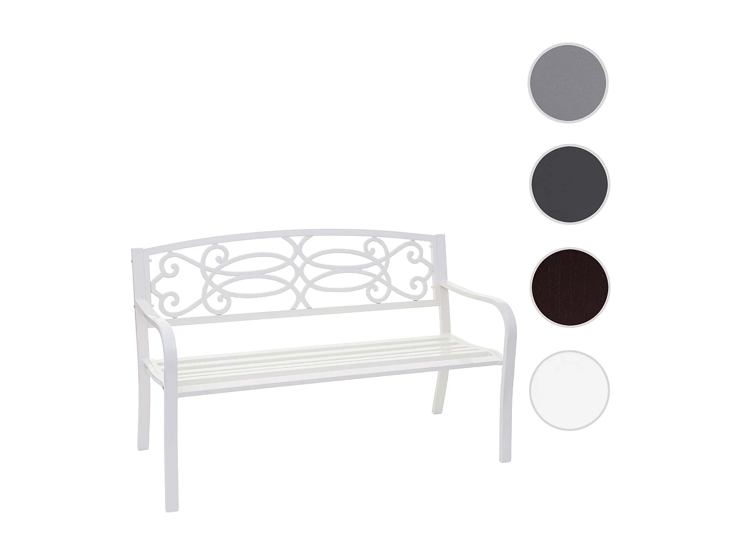 Ławka ogrodowa MCW-F44,  biała