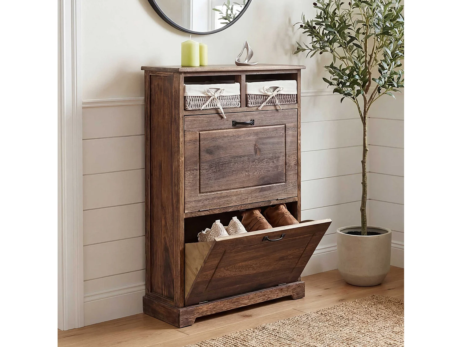 Meuble à chaussures MCW-H19,  brun