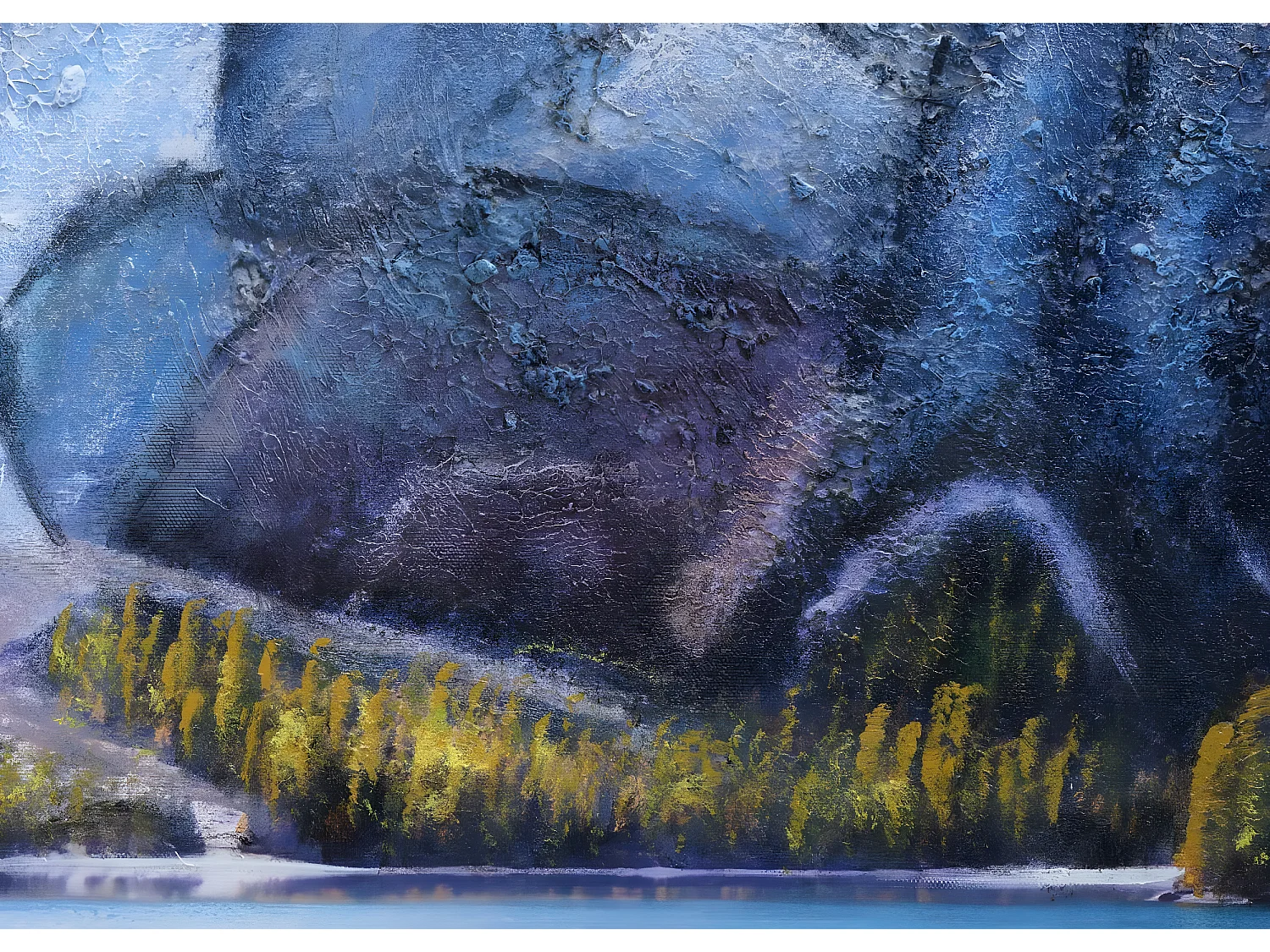 Pintura de parede MCW-H25 XL pintada à mão,  80x120cm