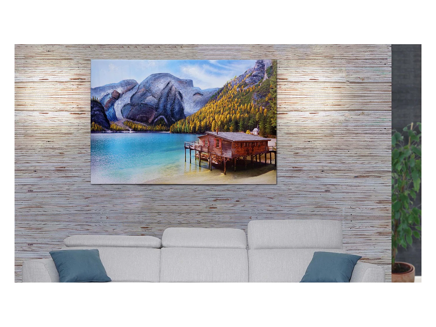 Peinture murale MCW-H25 XL peinte à la main,  120x80cm