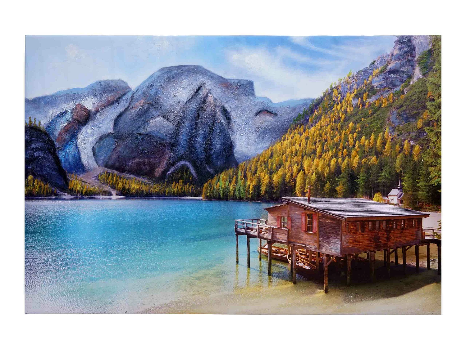 Pintura de parede MCW-H25 XL pintada à mão,  80x120cm