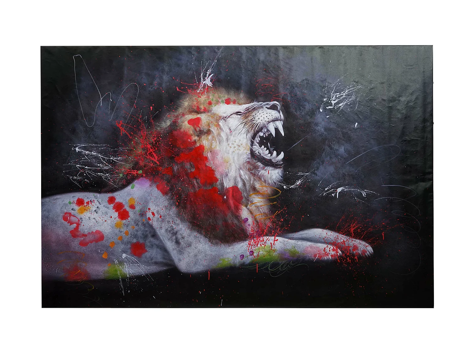 Olieverfschilderij Leeuw MCW-H25,  100x150cm