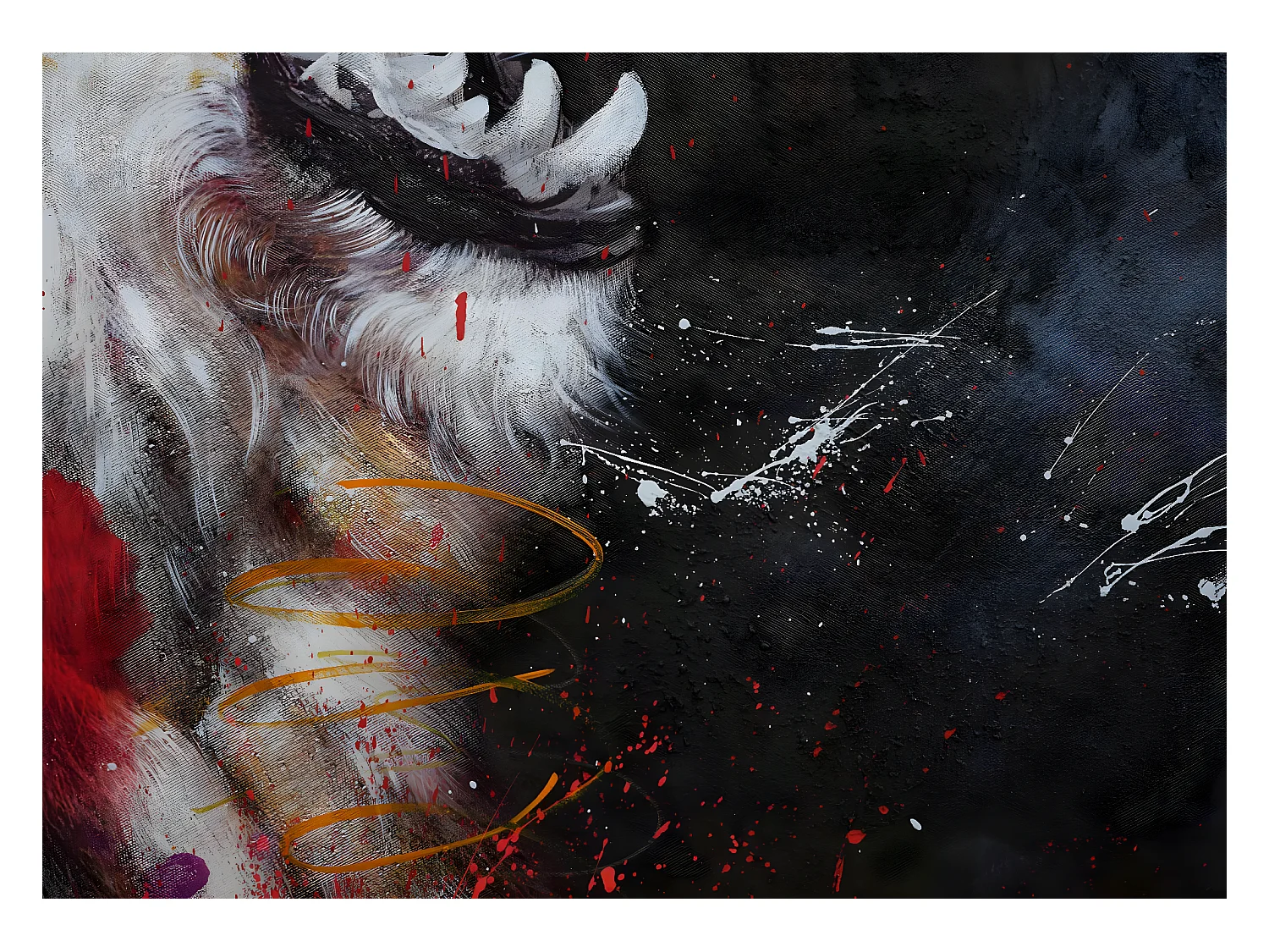 Olieverfschilderij Leeuw MCW-H25,  100x150cm