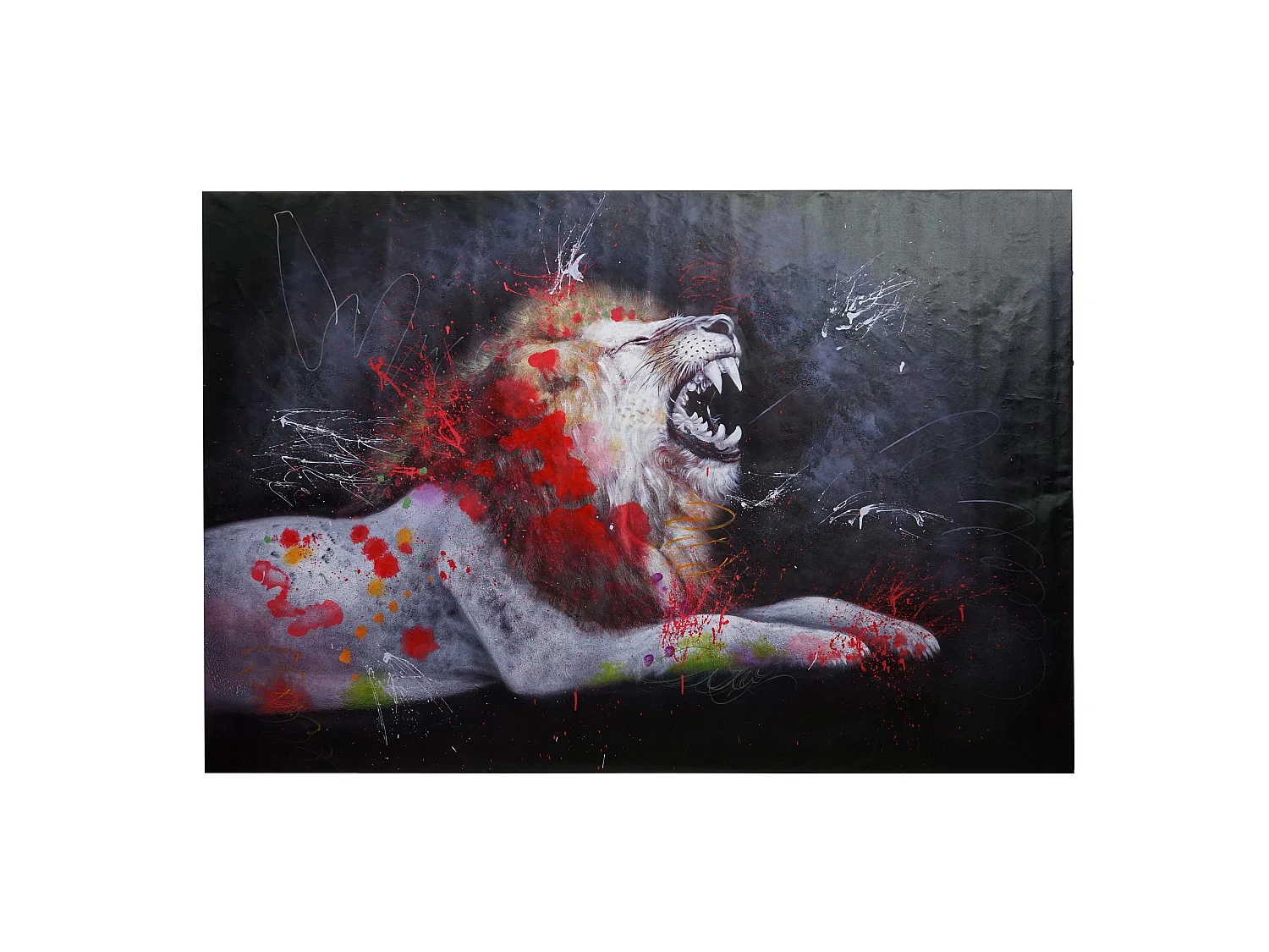 Olieverfschilderij Leeuw MCW-H25,  100x150cm