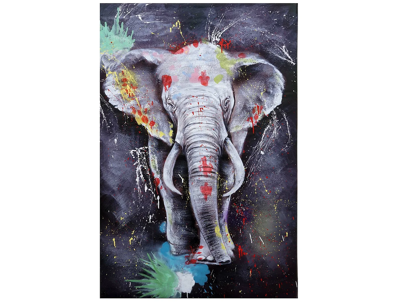 Peinture à l'huile Eléphant MCW-H25 peinte à la main,  150x100cm