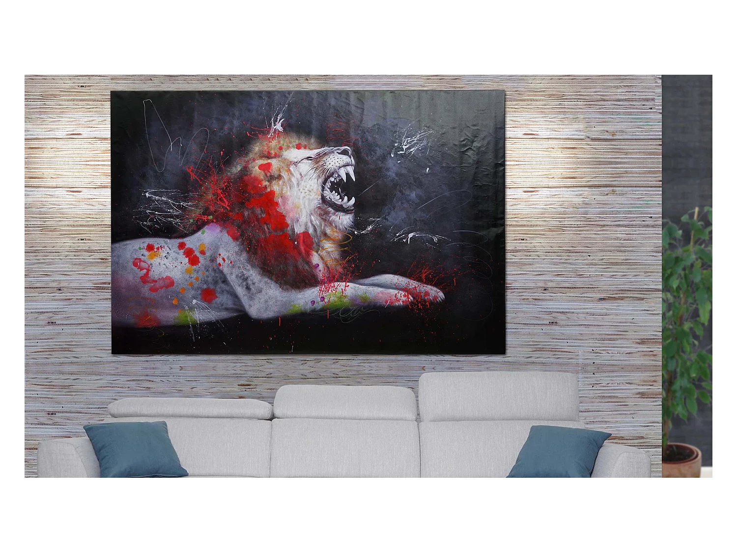 Peinture à l'huile Lion MCW-H25,  120x80cm