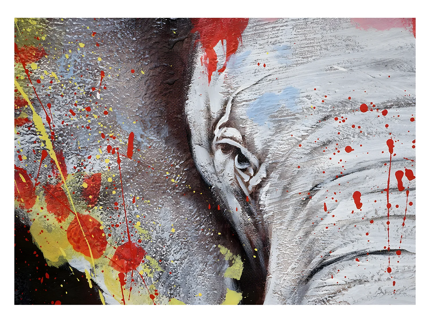 Olieverfschilderij Olifant MCW-H25 handgeschilderd,  120x80cm