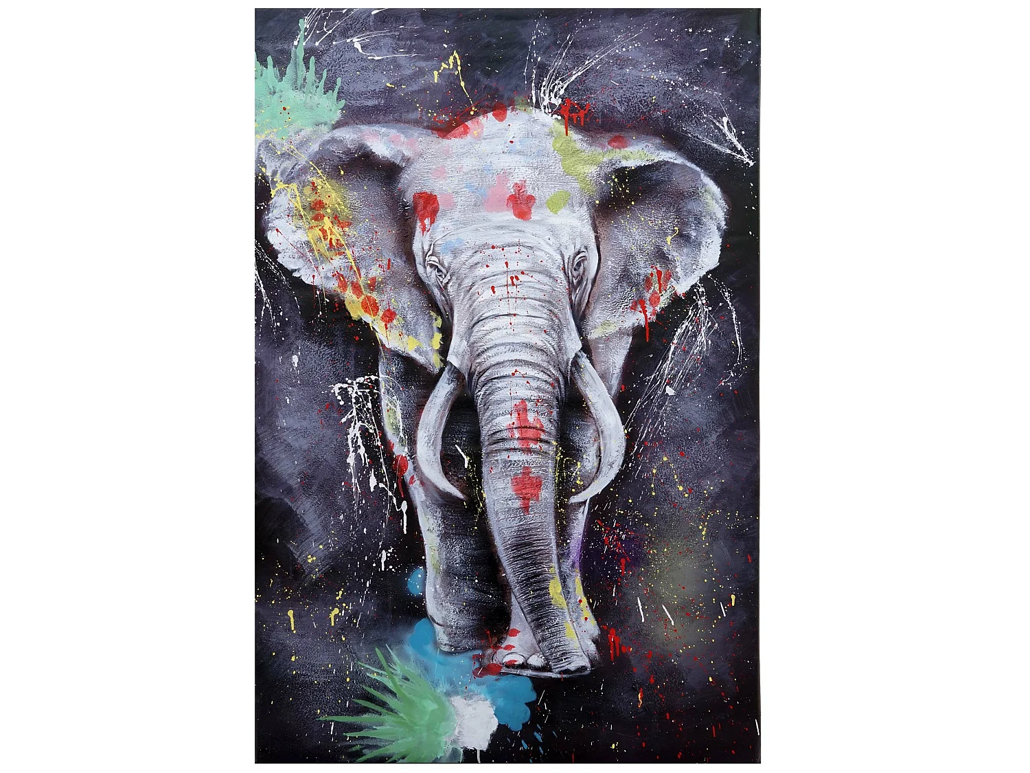 Olieverfschilderij Olifant MCW-H25 handgeschilderd,  120x80cm