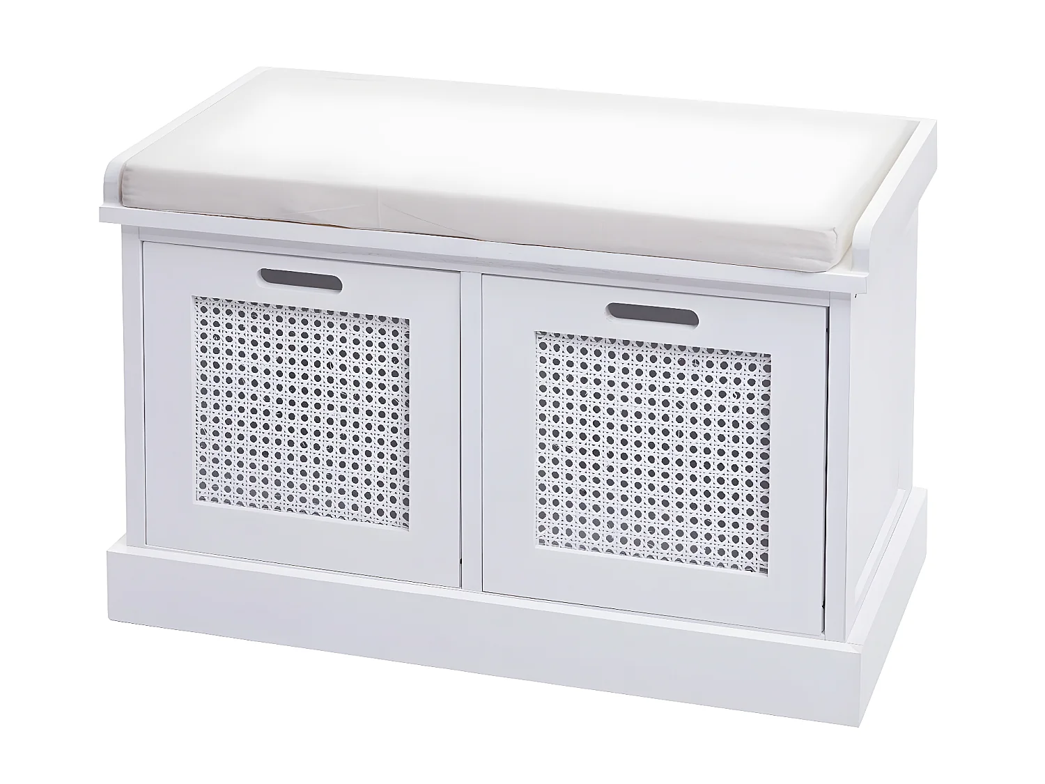 Sitzbank MCW-J49 Aufbewahrungsboxen, Weiß, Polster creme-weiß