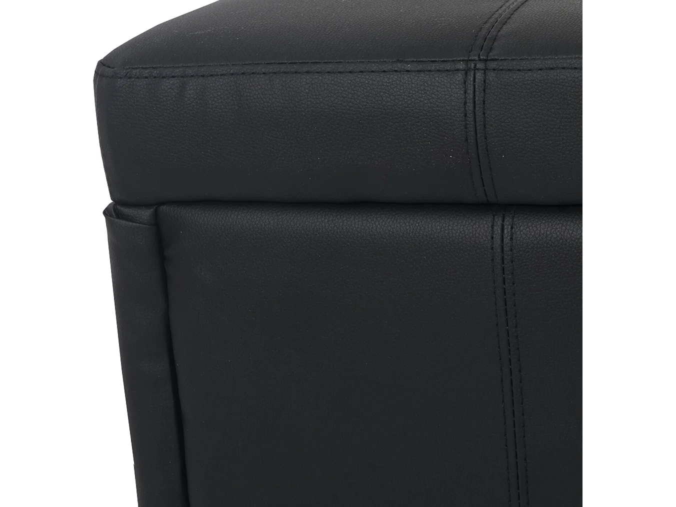 Banc avec rangement Arezzo XXL, Banc banquette Kriens XXL, 180x45x45cm, similicuir, noir mat