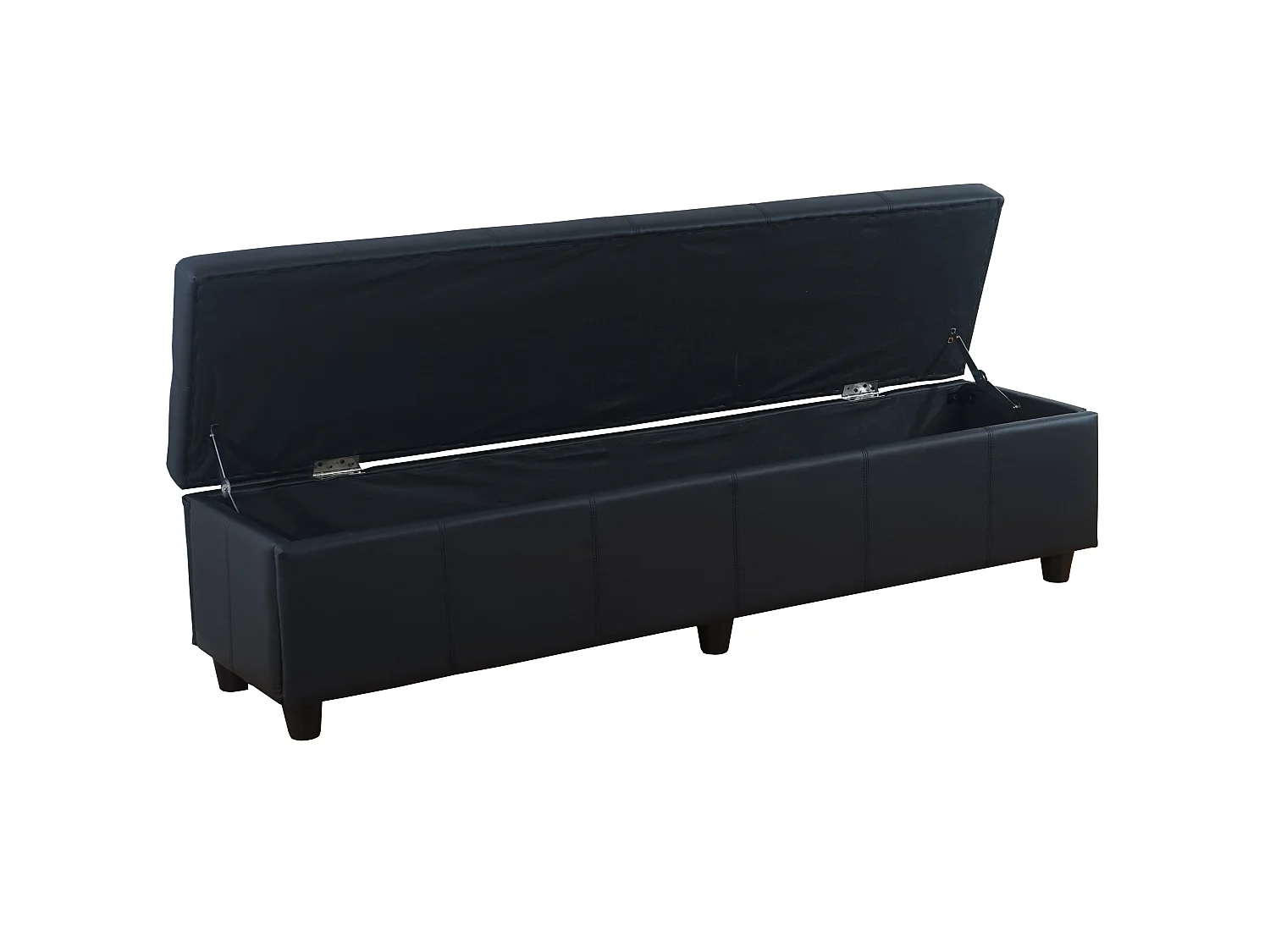 Sitzbank mit Aufbewahrung Arezzo XXL, Schwarz matt