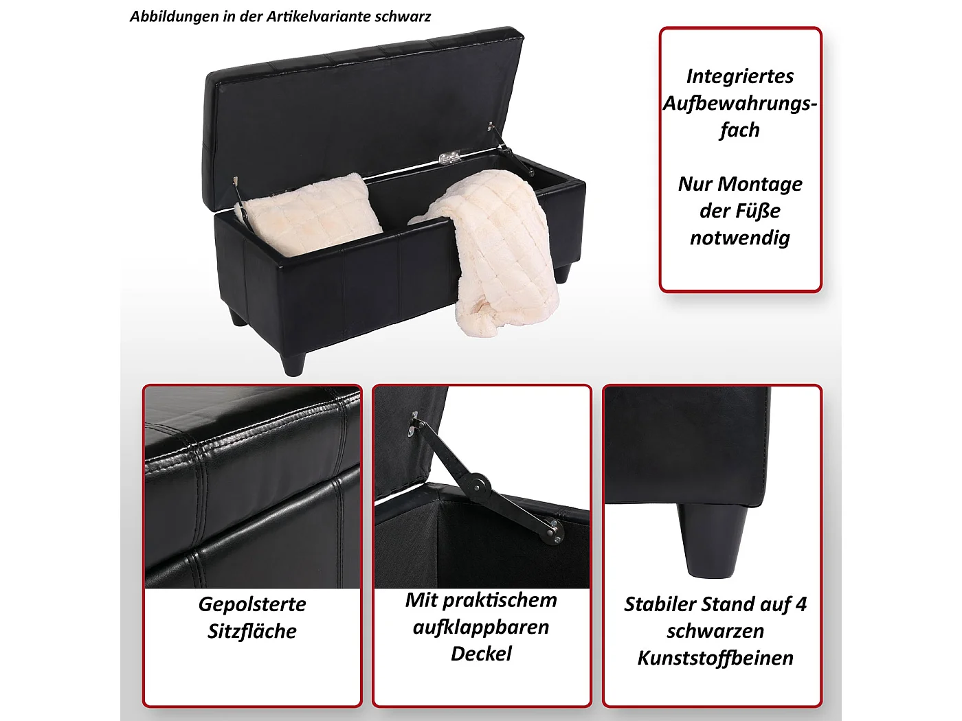 Bank met  opbergruimte Arezzo,  crème