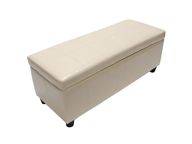 Sitzbank mit  Aufbewahrung Arezzo, LEDER, 114x38x45cm, creme