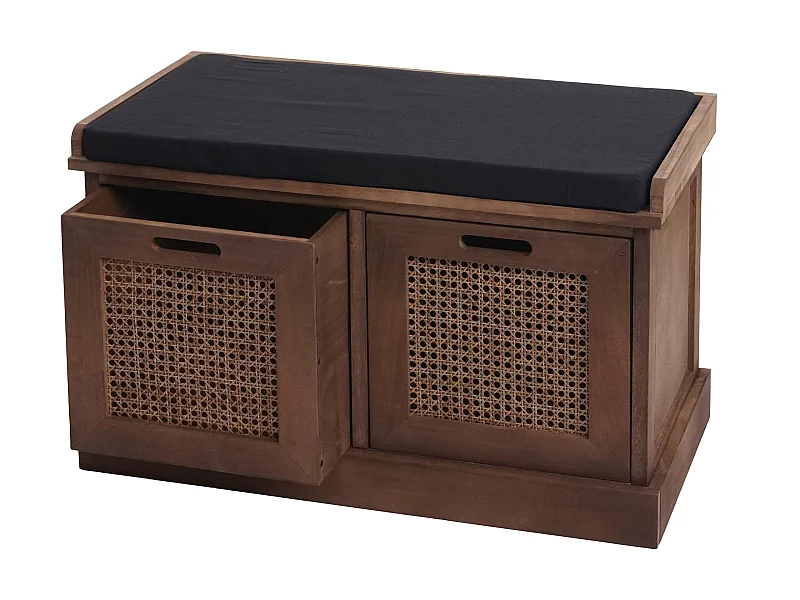 Bank MCW-J49 Opbergdozen,  bruin, bekleding zwart