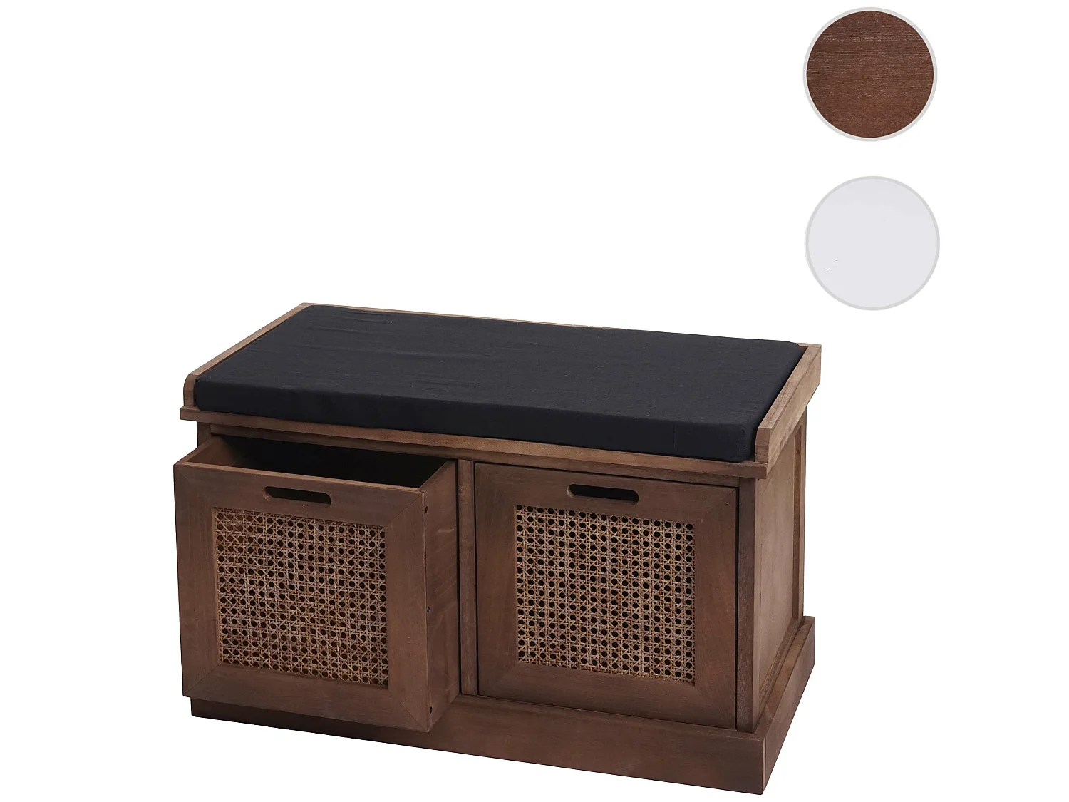 Ławka MCW-J49 Skrzynki do przechowywania,  brąz, tapicerka czarna