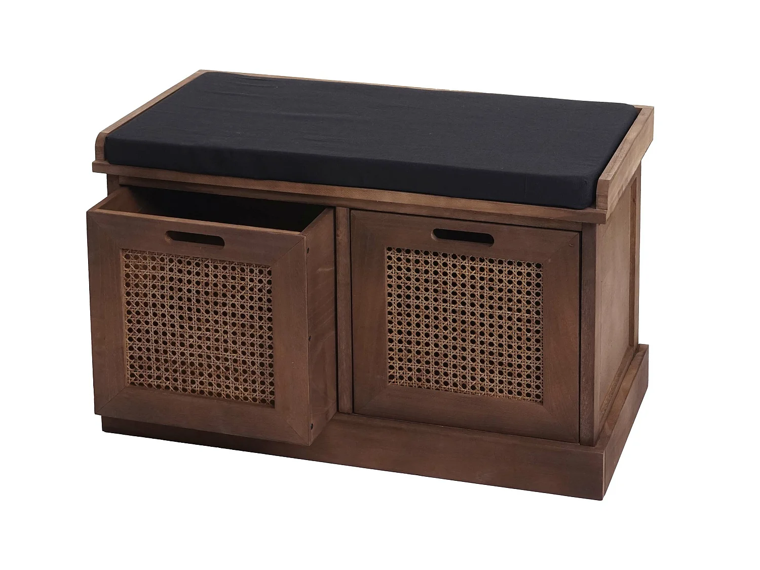 Banc MCW-J49 Boîtes de rangement,  marron, rembourrage noir