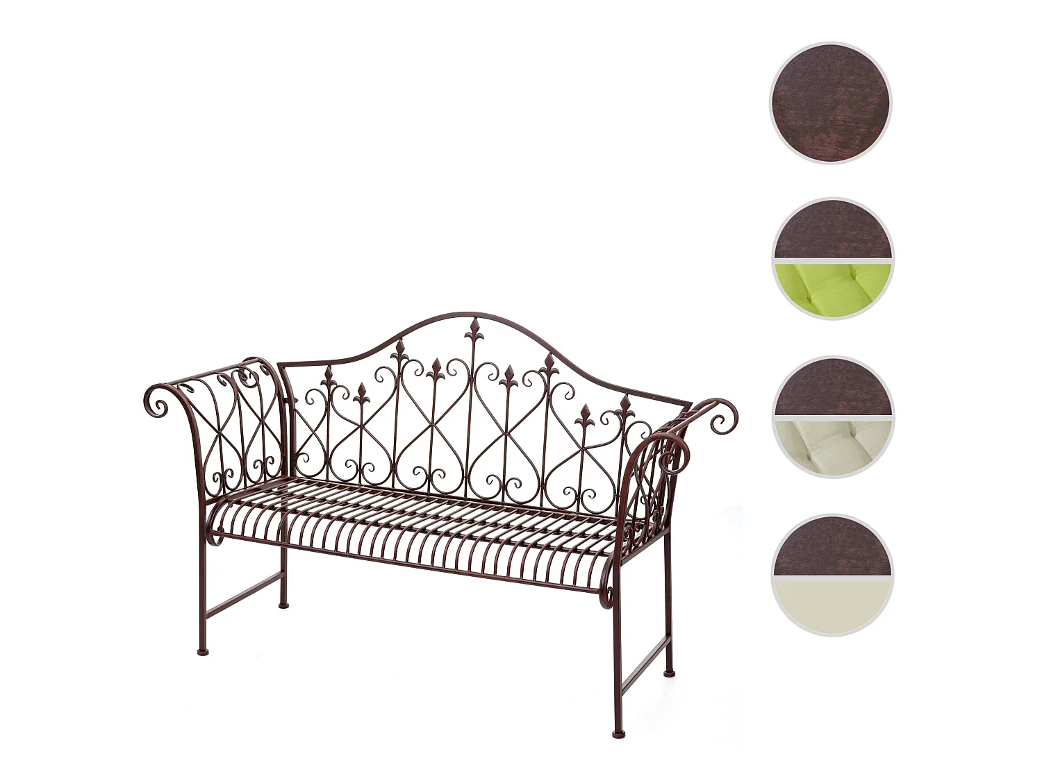 Ławka ogrodowa MCW-H78 2-osobowa o wyglądzie rdzy,  bez poduszki siedziska