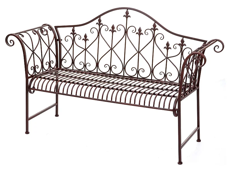 Banc de jardin MCW-H78 aspect rouille 2 places,  sans coussin d'assise