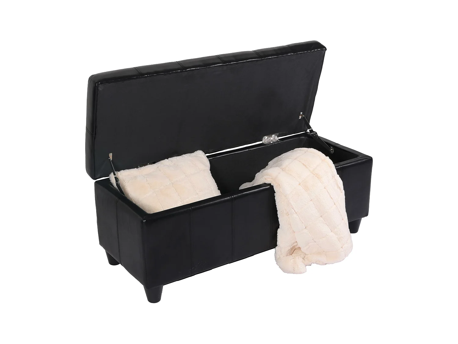 Banc avec rangement Arezzo,  noir
