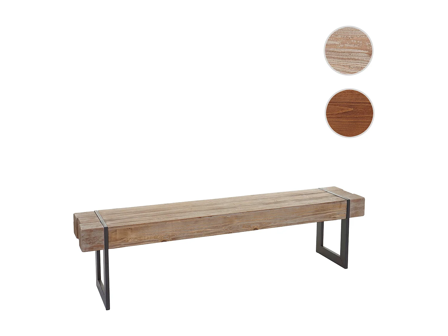 Panca sala pranzo soggiorno panchina MCW-A15 legno pino massello struttura in metallo 160cm