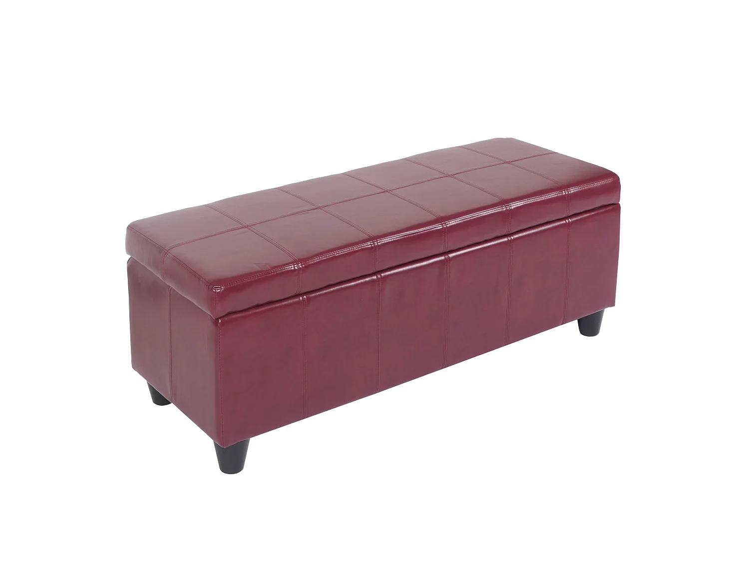 Sitzbank mit  Aufbewahrung Arezzo, LEDER, 112x45x45cm, rot