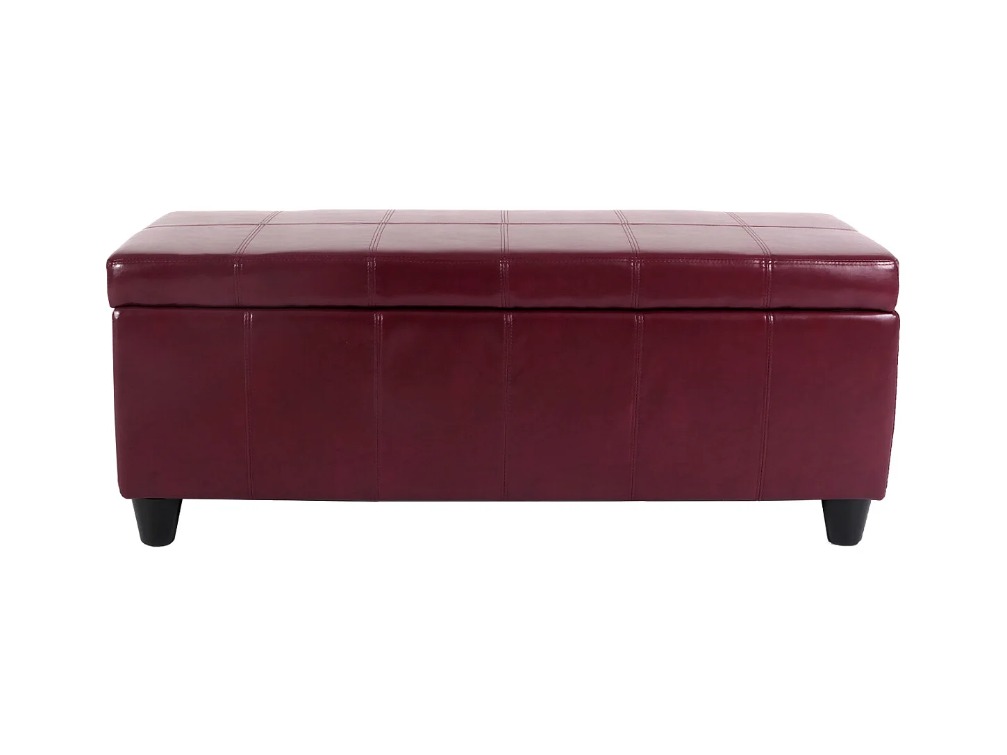 Sitzbank mit  Aufbewahrung Arezzo, LEDER, 112x45x45cm, rot