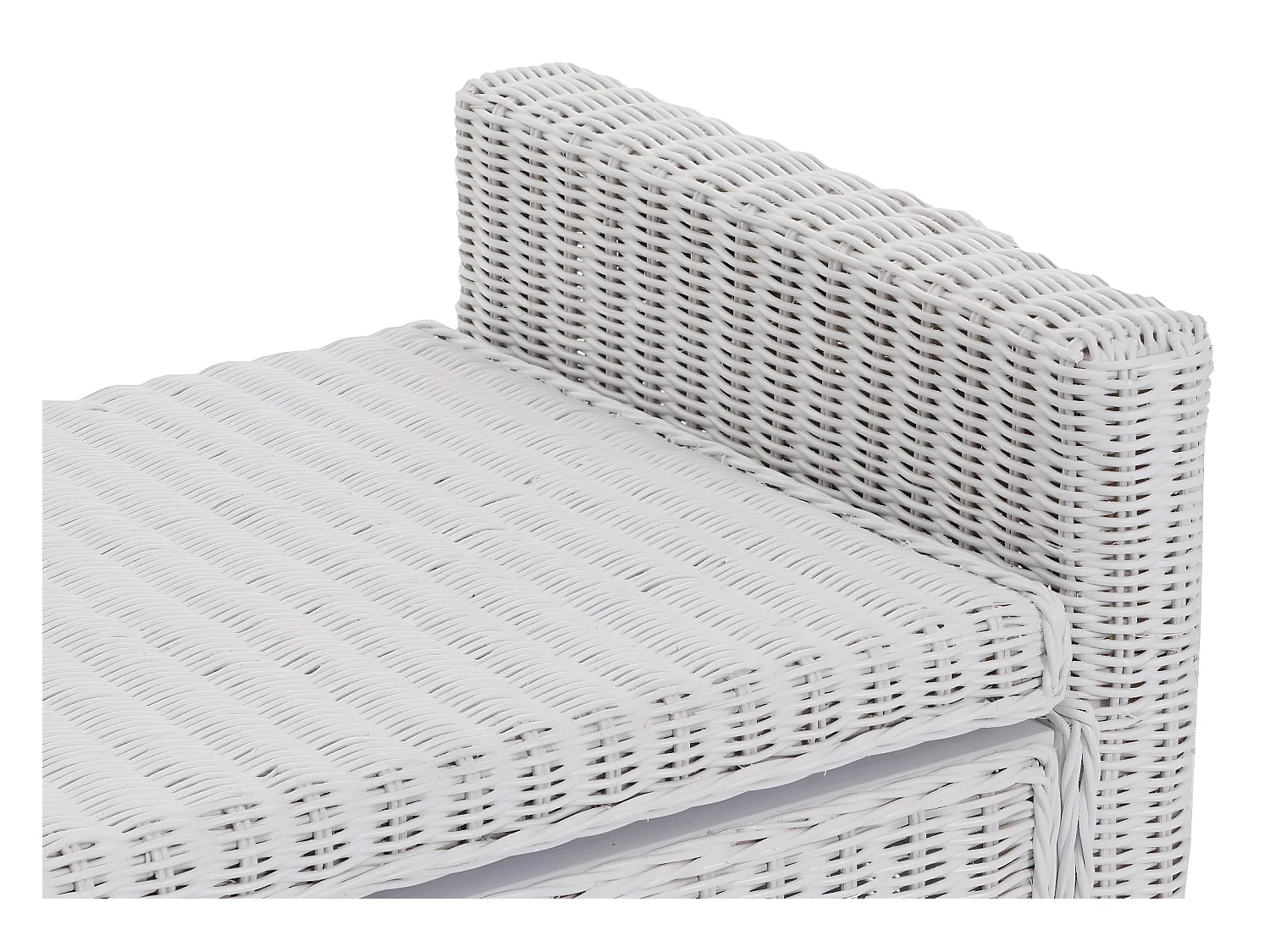 Bankje Genua rotan opbergvak,  wit