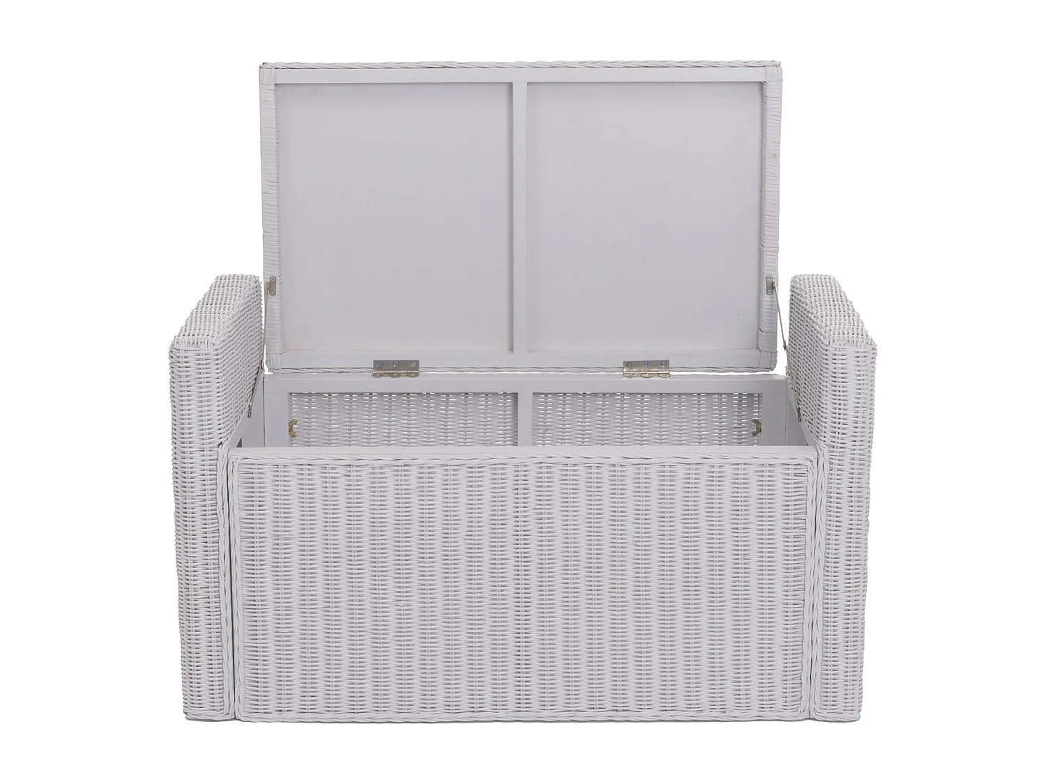 Banc Genua Rattan Compartiment de rangement,  blanc
