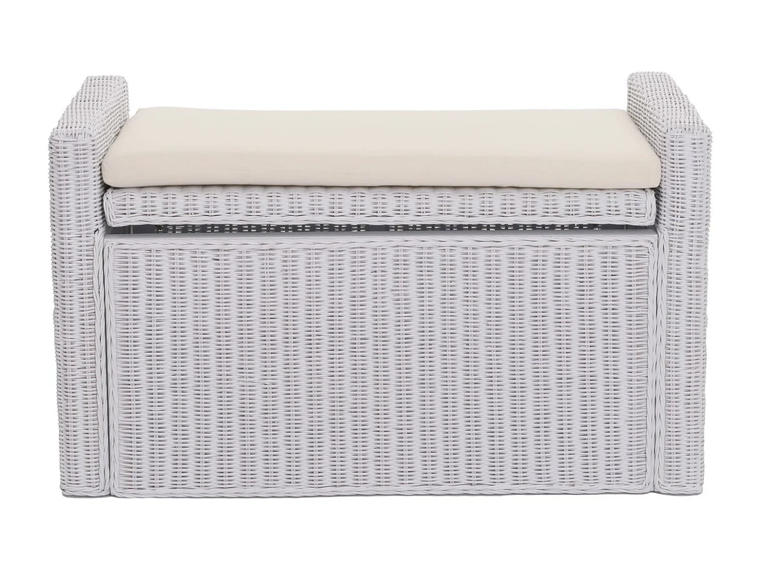 Banc Genua Rattan Compartiment de rangement,  blanc