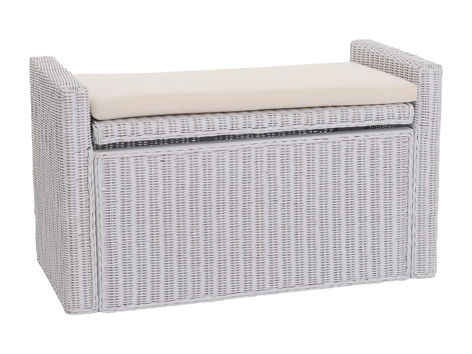 Banc Genua Rattan Compartiment de rangement,  blanc