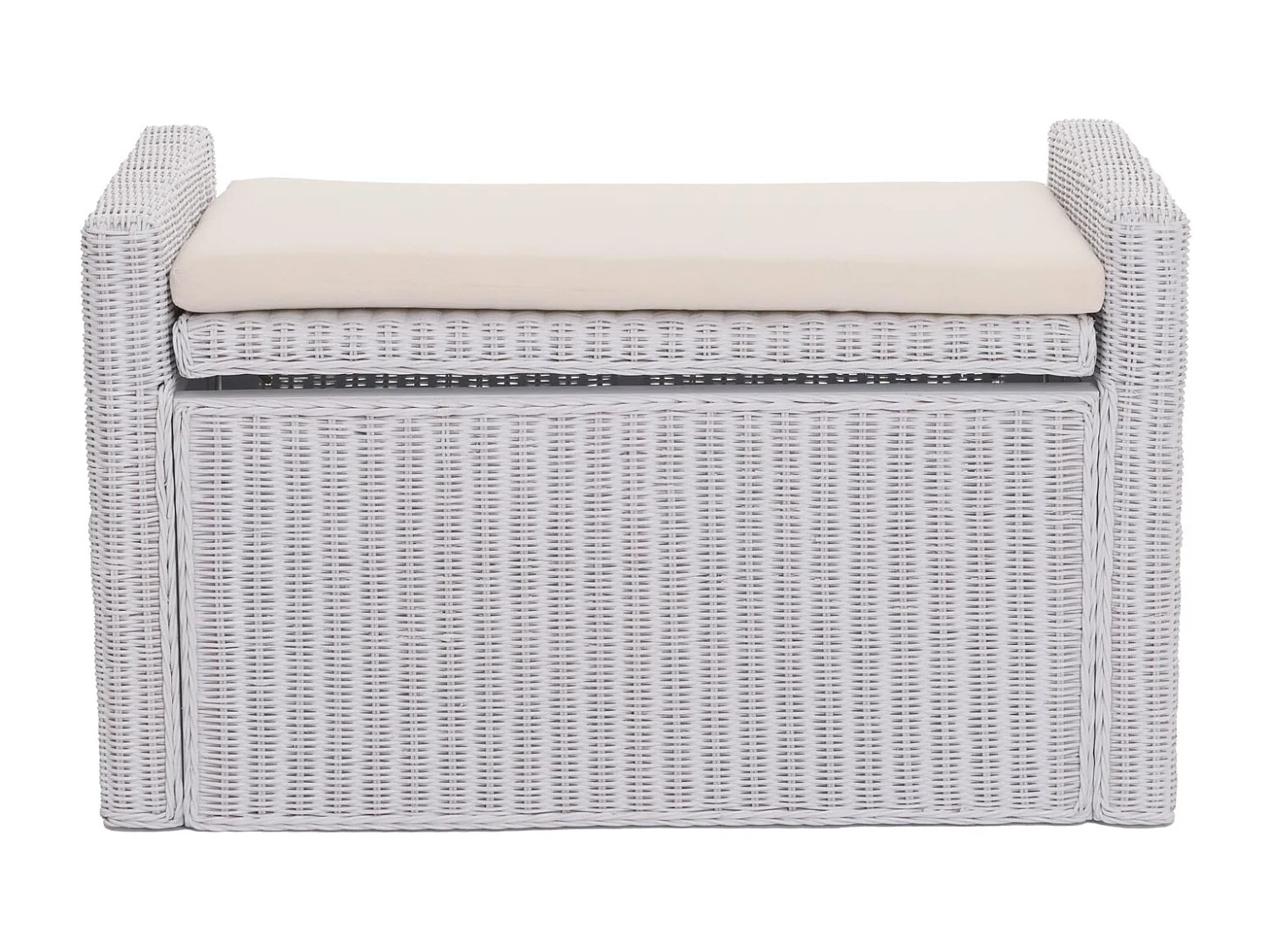 Banc Genua Rattan Compartiment de rangement,  blanc