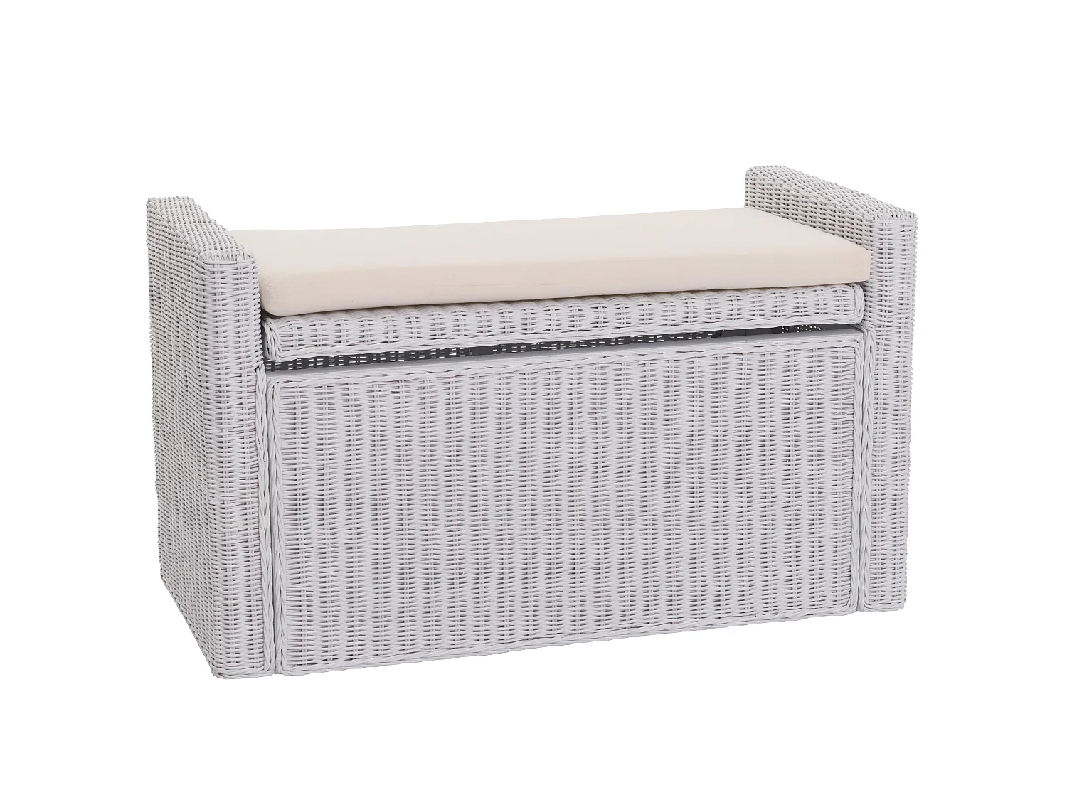 Ławka Genua Rattan Schowek,  biały