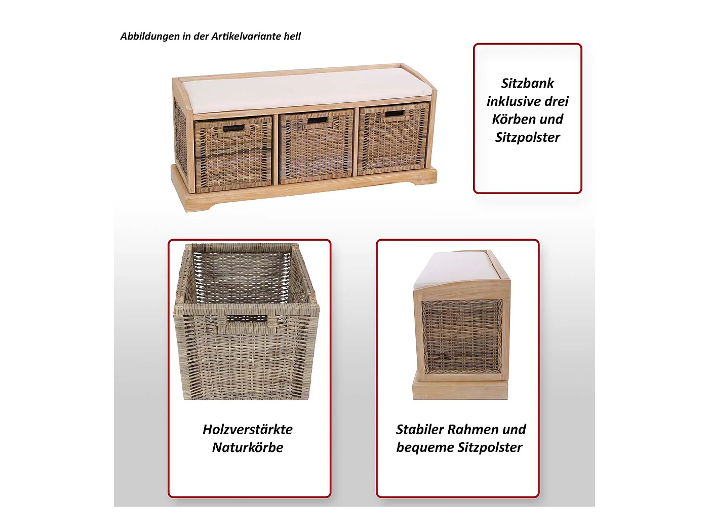 Asiento corrido Adana,  color claro