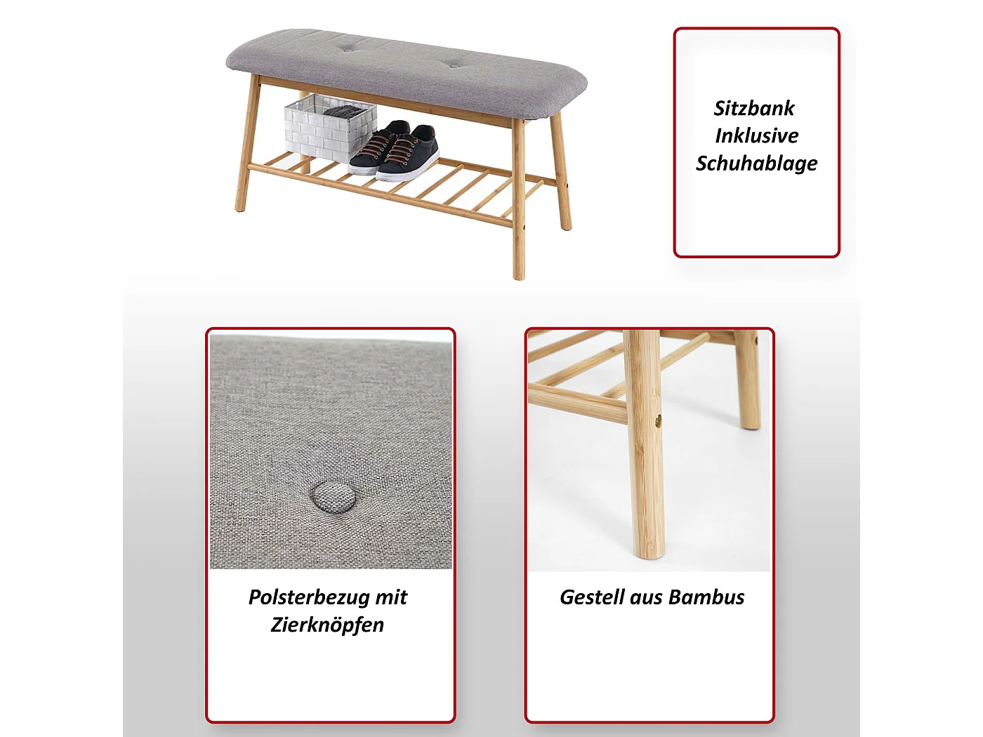 Bankje schoenenrek MCW-D90