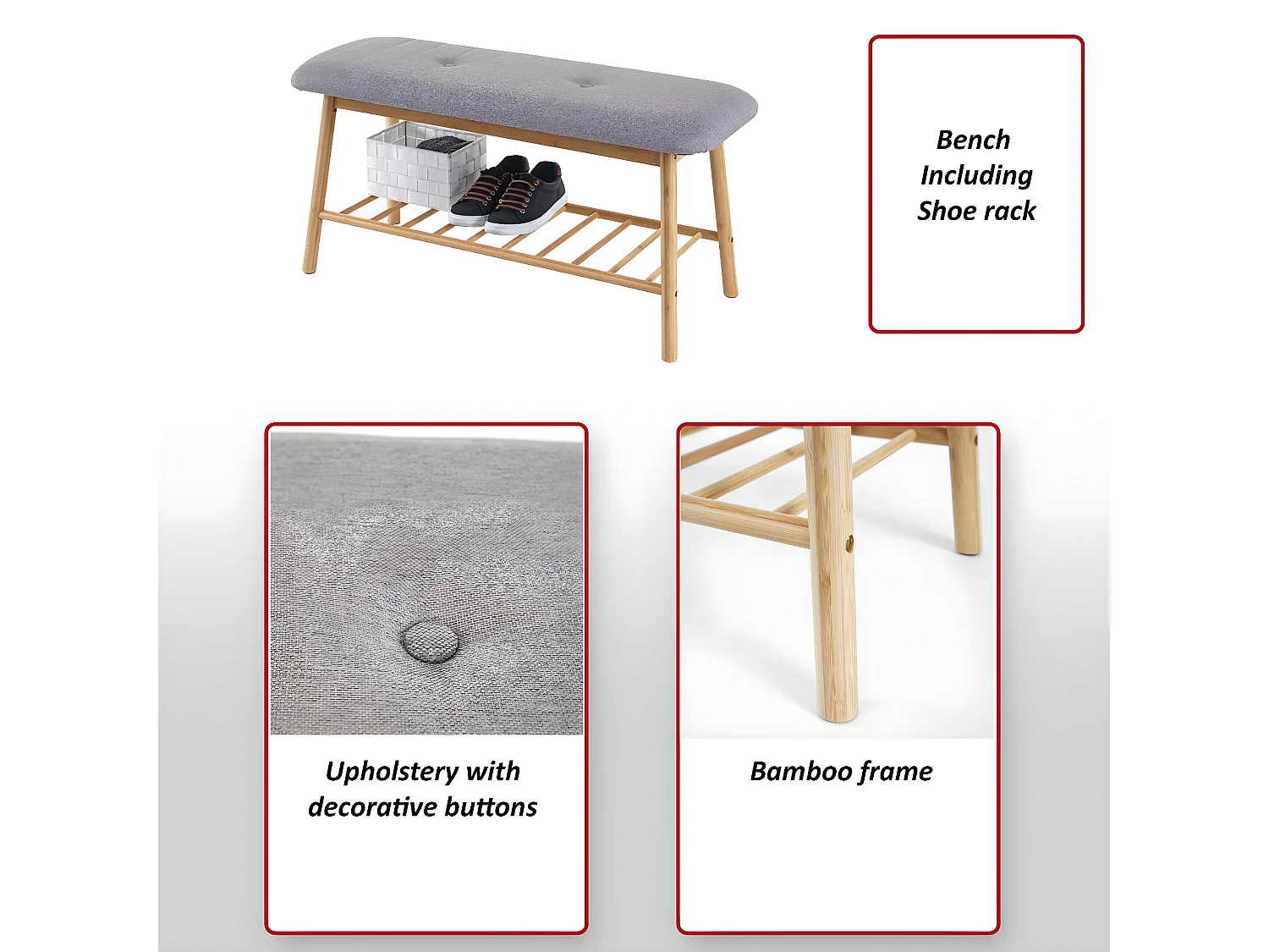 Bankje schoenenrek MCW-D90