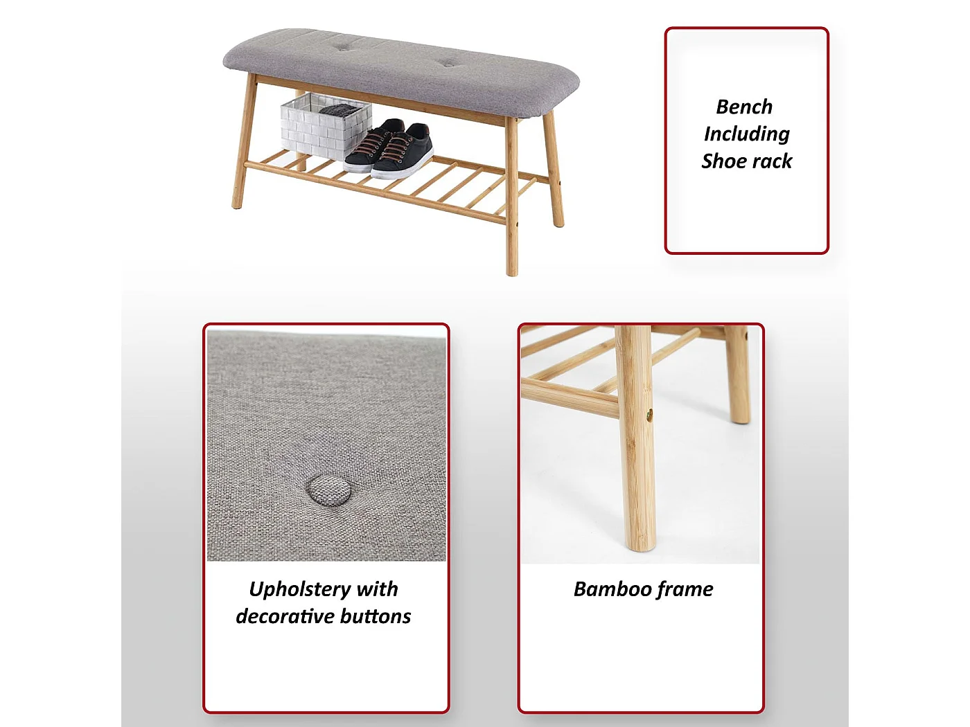 Ławka z półką na buty MCW-D90