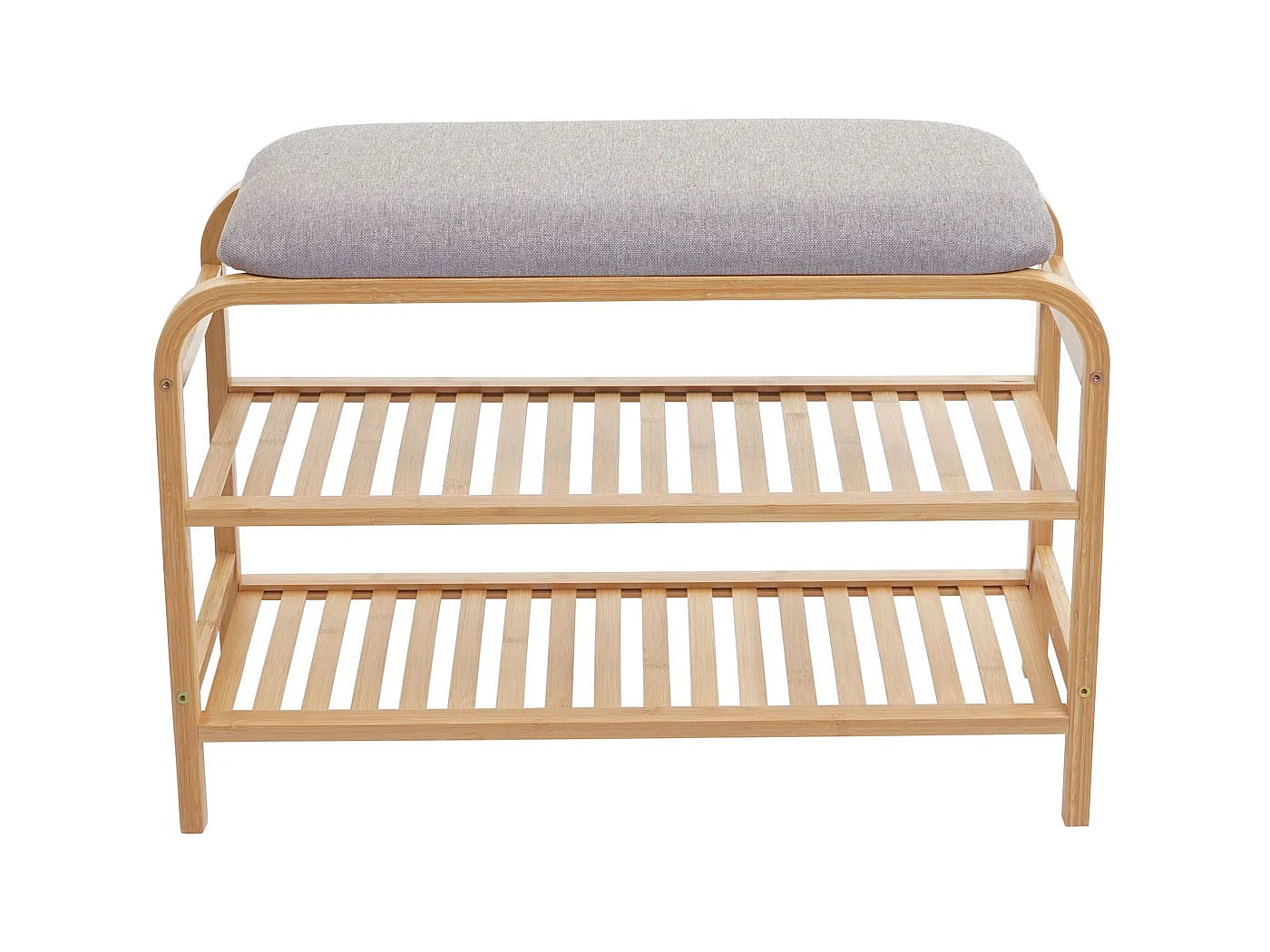 Schuhregal MCW-F72, Sitzbank Polsterbank Schuhablage Schuhschrank, Ablagefach Bambus 50x70x30cm