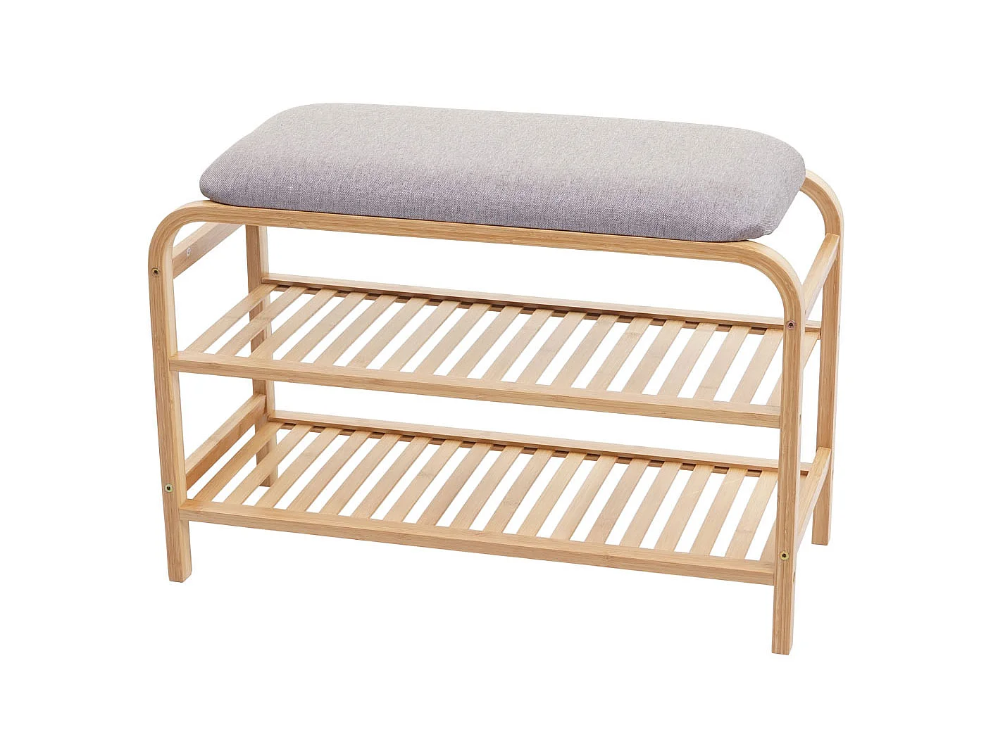 Schuhregal MCW-F72, Sitzbank Polsterbank Schuhablage Schuhschrank, Ablagefach Bambus 50x70x30cm