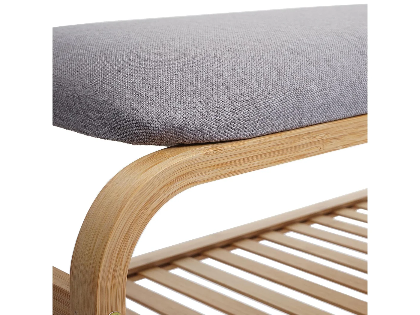 Schuhregal MCW-F72, Sitzbank Polsterbank Schuhablage Schuhschrank, Ablagefach Bambus 50x70x30cm