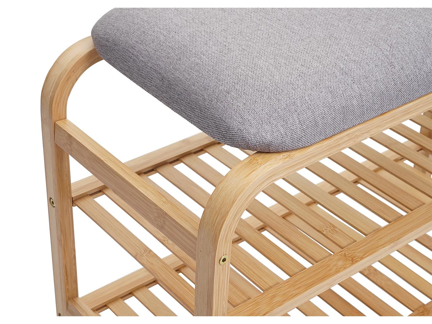 Schuhregal MCW-F72, Sitzbank Polsterbank Schuhablage Schuhschrank, Ablagefach Bambus 50x70x30cm