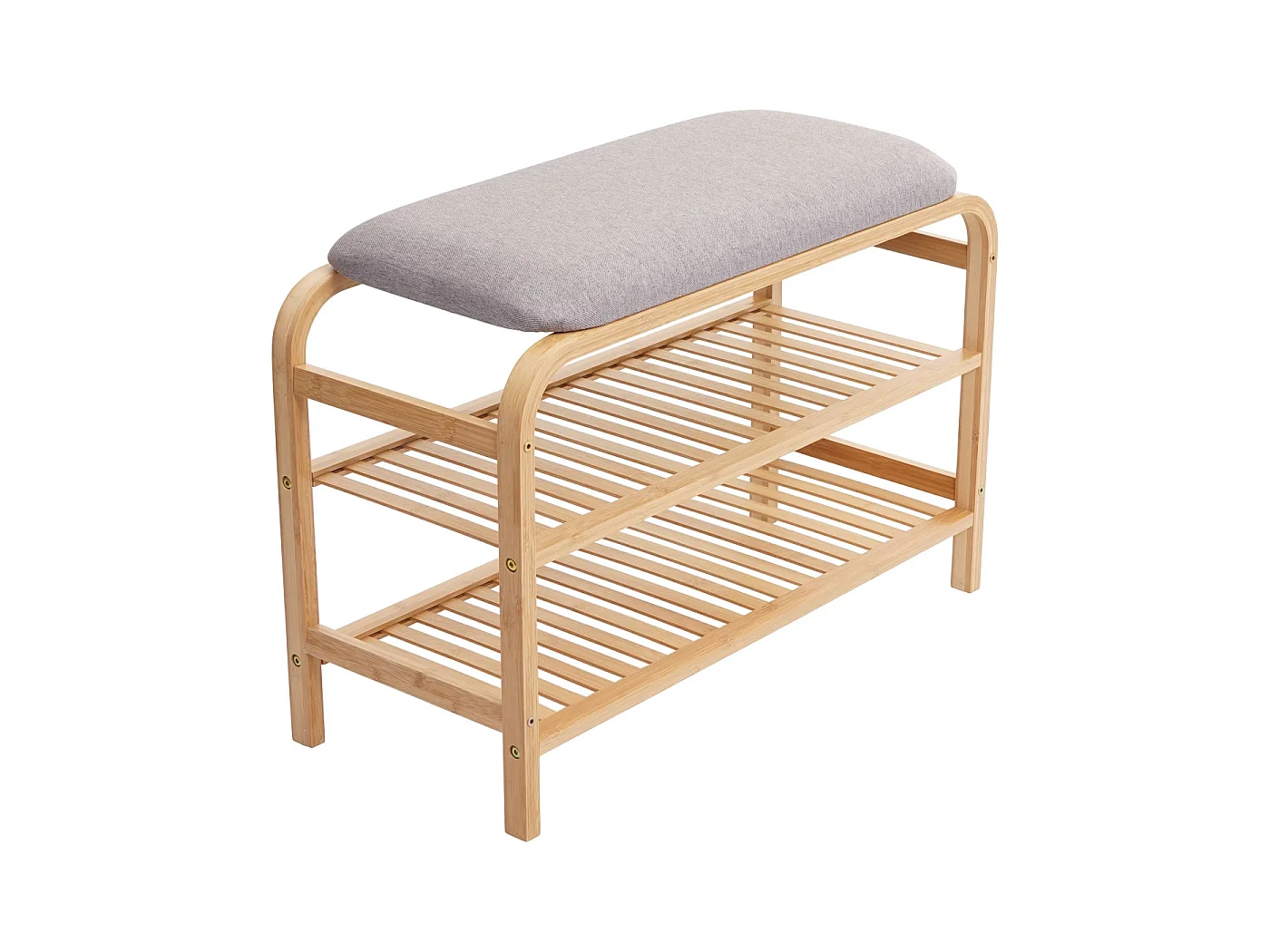 Schuhregal MCW-F72, Sitzbank Polsterbank Schuhablage Schuhschrank, Ablagefach Bambus 50x70x30cm